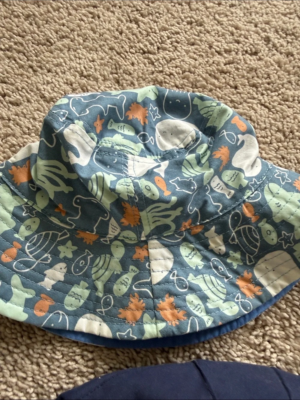 Reversible Sun hats for a little boy - 3 different sizes